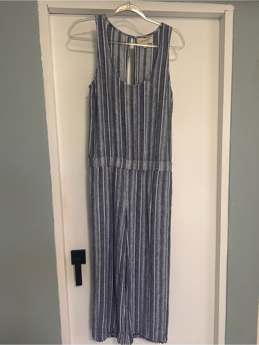 Linen Jumpsuit Open back cloth & stone